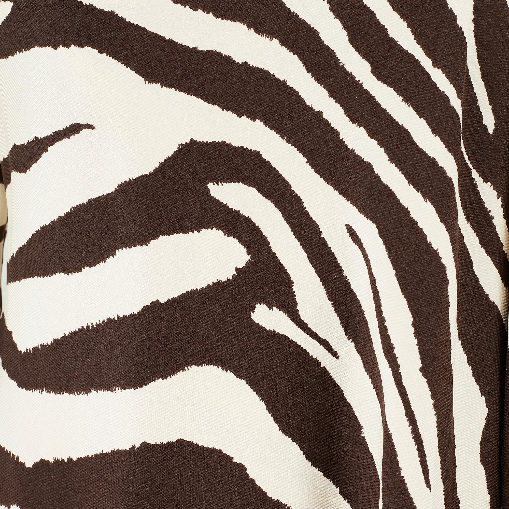 1998 Thierry Mugler Documented Zebra Print Silk One-Shoulder Dress In Excellent Condition In London, GB