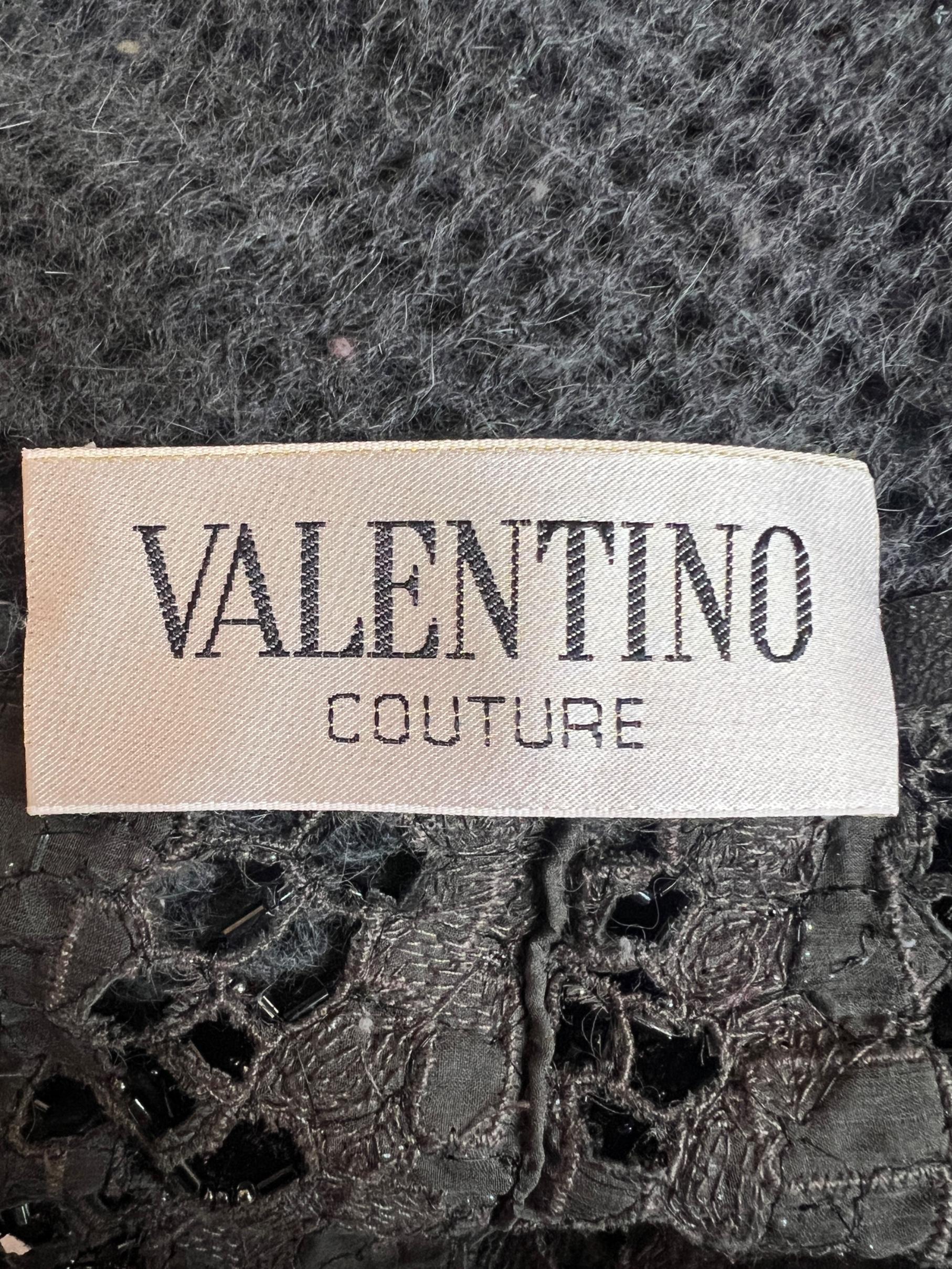 Women's 1998 Valentino Haute Couture Cashmere and Leather Embellished Jumper For Sale