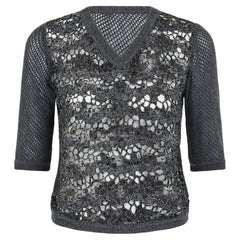 1998 Valentino Haute Couture Cashmere and Leather Embellished Jumper