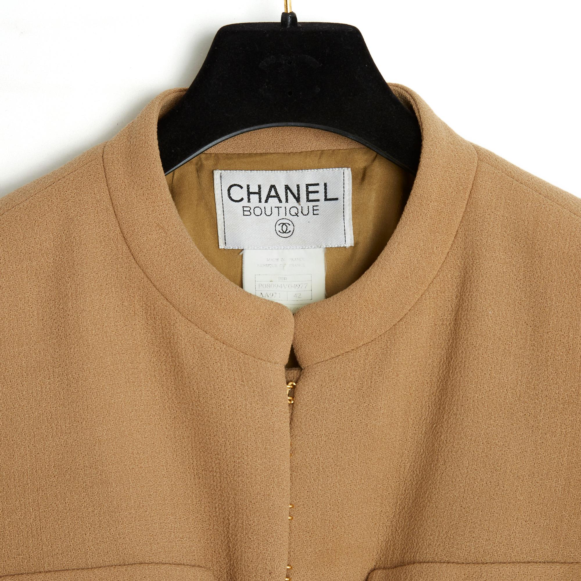 1998FW Chanel Wool Crepe Jacket FR40 1