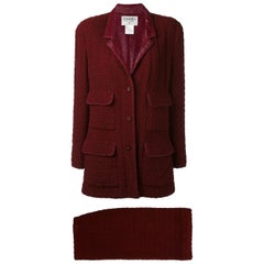 1998s Chanel Bordeaux Tweed Suit