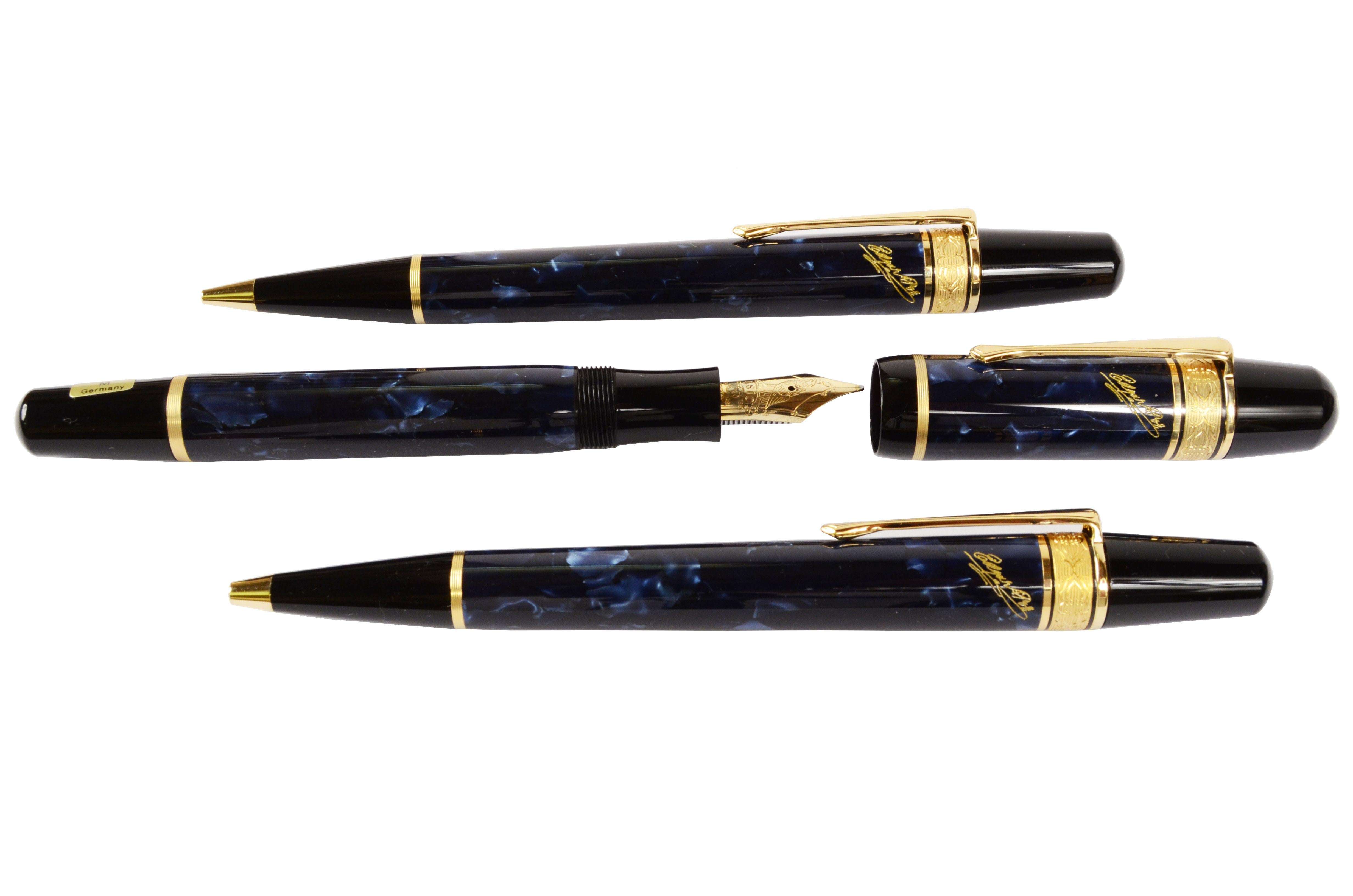 Fin du 20e siècle Edgar Allan Poe Montblanc - Édition limitée des années 1998  Fountain Pen Ballpoint crayon stylo