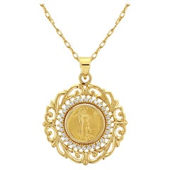 1999 1/10OZ Fine Gold Lady Liberty Medallion with Diamond Halo