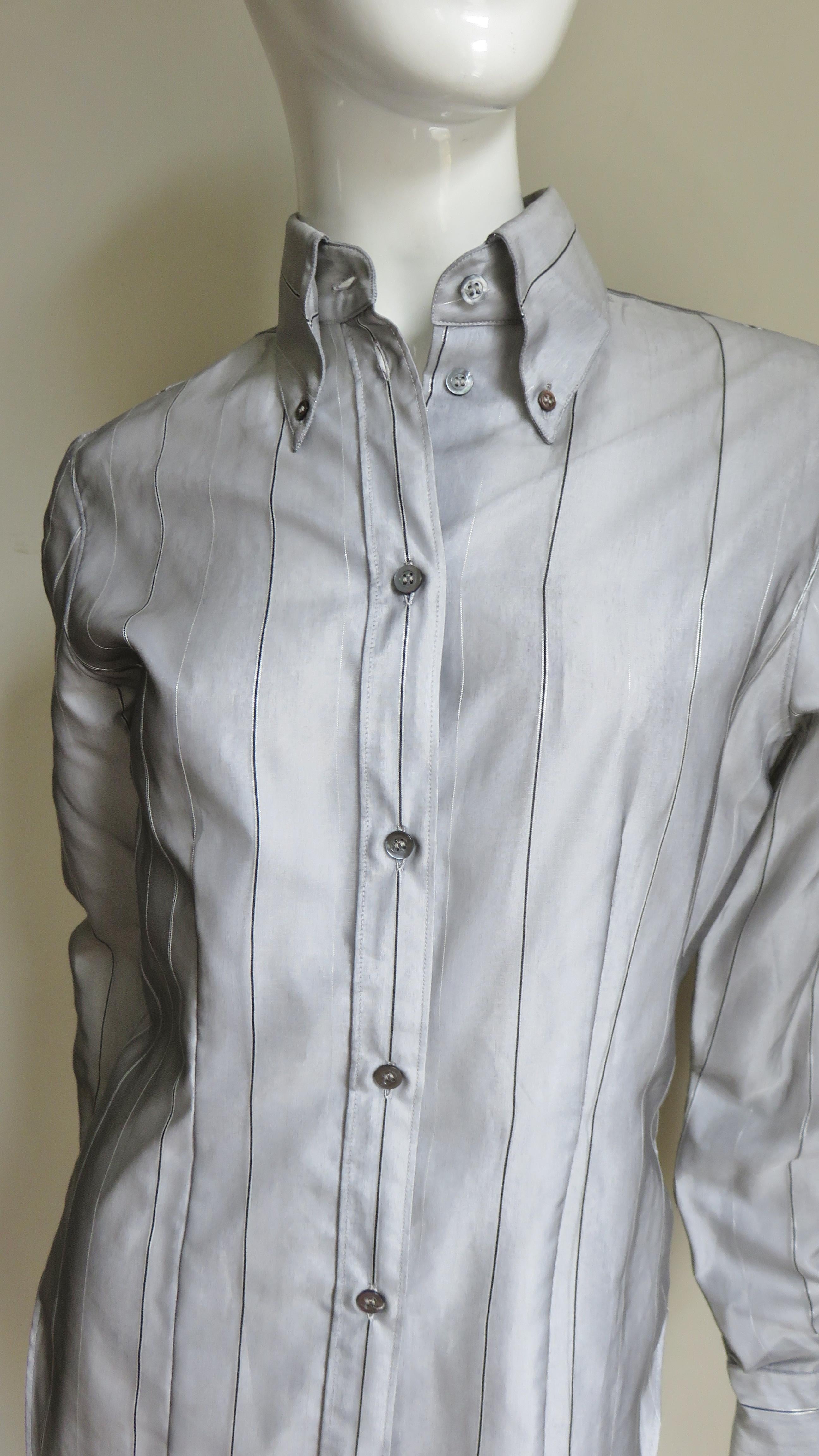 1999 Alexander McQueen Silk Shirt and Long Jacket In Excellent Condition In Water Mill, NY