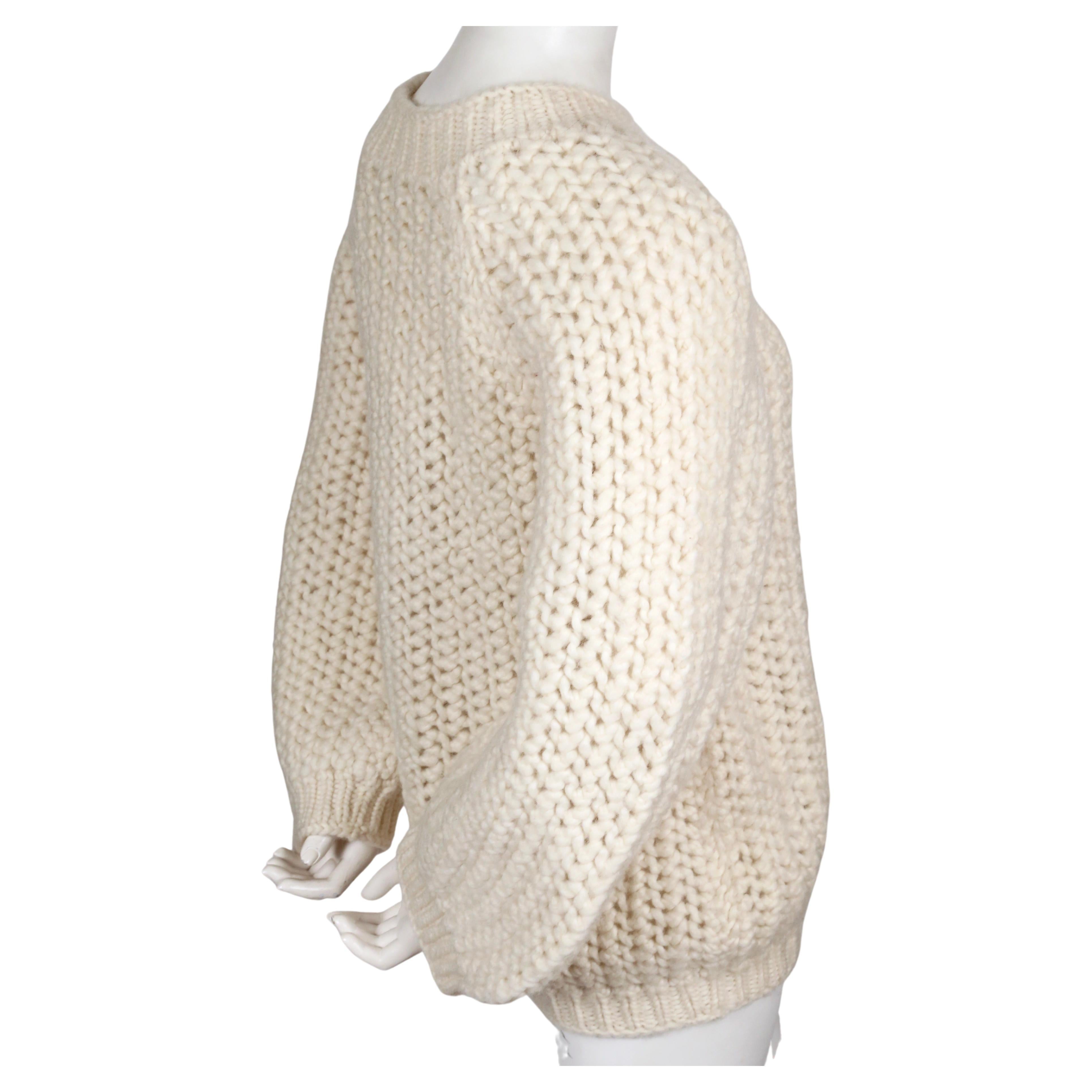 1999 BALENCIAGA Le Dix by Nicolas Ghesquière cream wool RUNWAY sweater In Good Condition In San Fransisco, CA