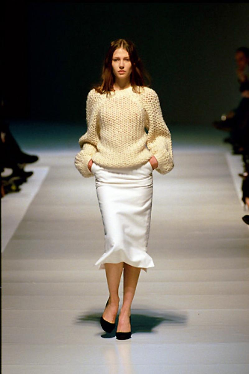 1999 BALENCIAGA Le Dix by Nicolas Ghesquière cream wool RUNWAY sweater 2