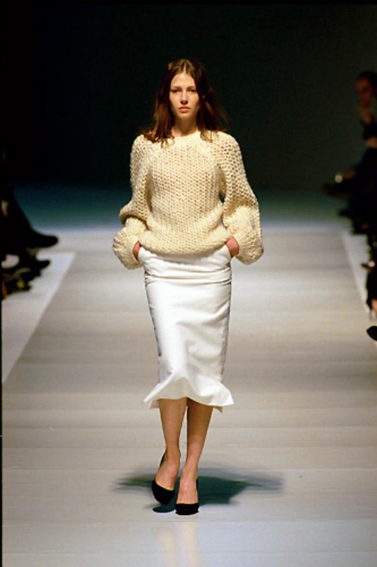 1999 BALENCIAGA Le Dix by Nicolas Ghesquière cream wool RUNWAY sweater