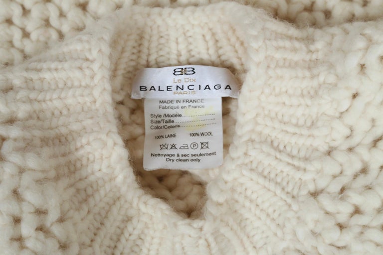 1999 BALENCIAGA Le Dix by Nicolas Ghesquière cream wool RUNWAY sweater at  1stDibs