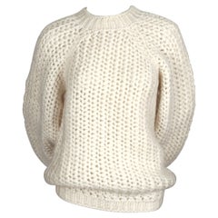 1999 BALENCIAGA Le Dix by Nicolas Ghesquière cream wool RUNWAY sweater