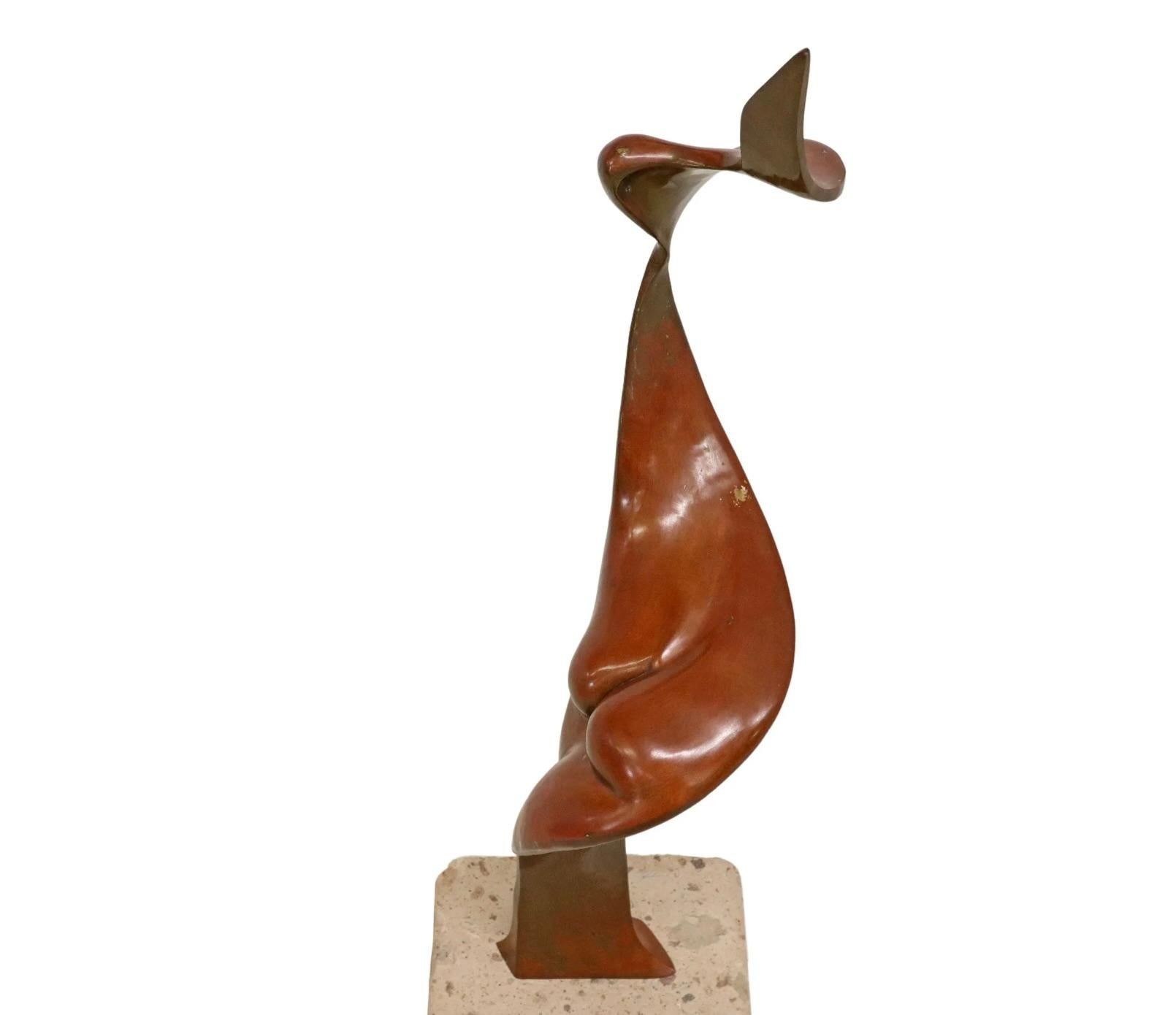 Hand-Crafted 1999 Bronze Abstract Sculpture by Noted Mexican Artist Jonas Gutierrez Castillo For Sale