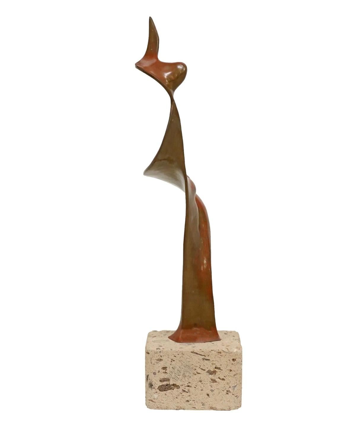 1999 Bronze Abstract Sculpture by Noted Mexican Artist Jonas Gutierrez Castillo In Good Condition For Sale In Palm Springs, CA