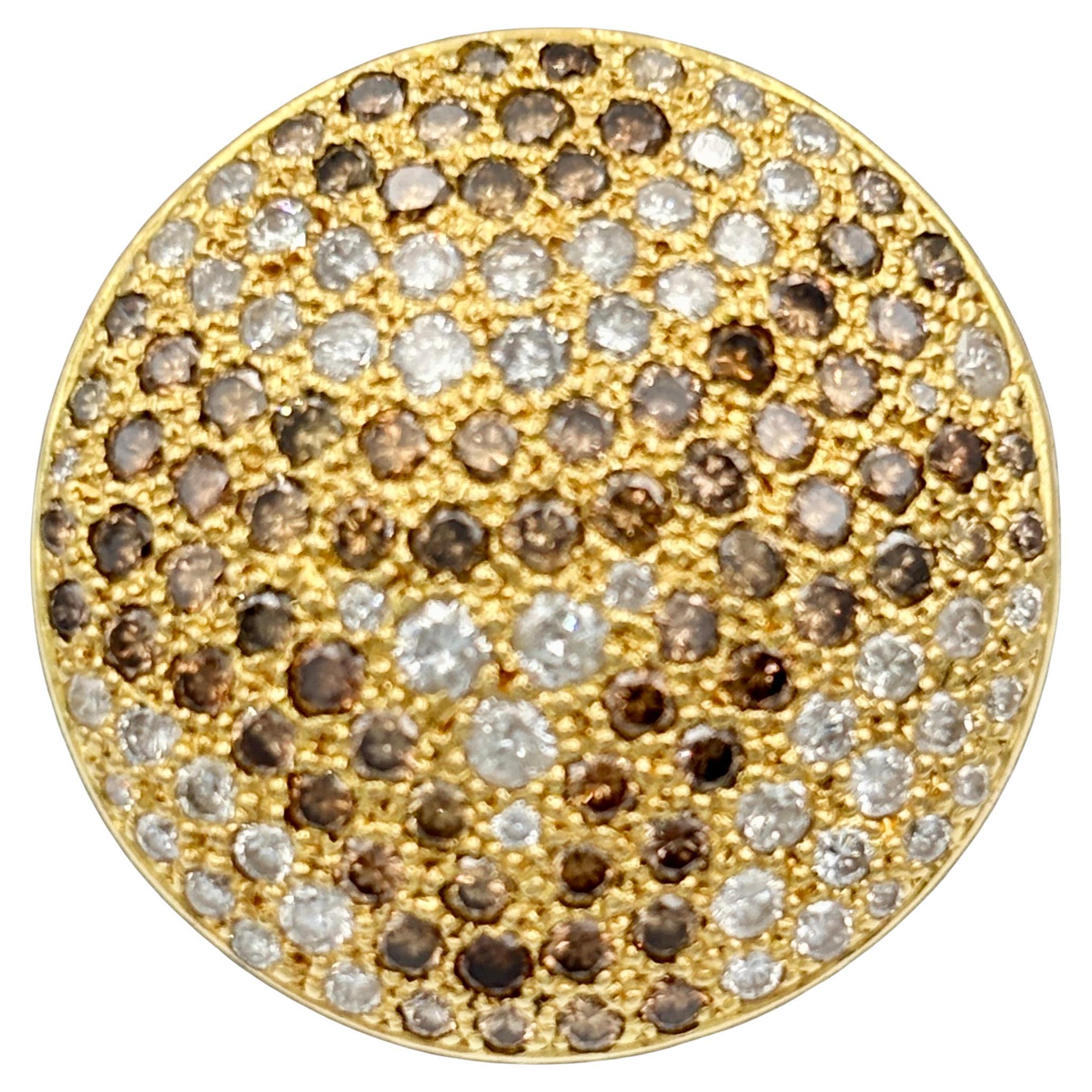 1999 Cartier 18k gold and fancy and white diamond ring