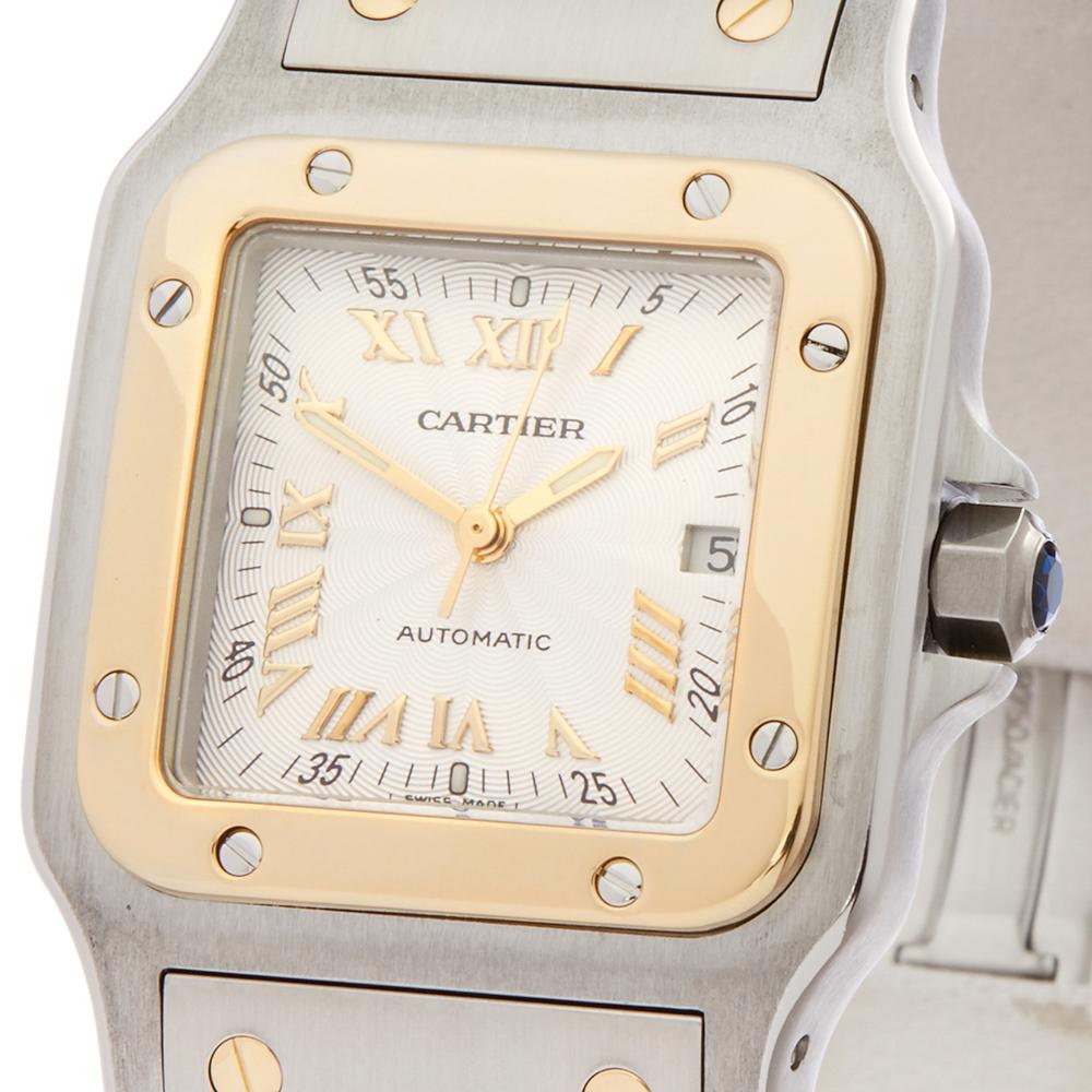 Contemporary 1999 Cartier Santos Galbee Steel & Yellow Gold W20041C4 Wristwatch
 *
 *Complete with: Presentation Pouch dated 1999
 *Case Size: 29mm by 41mm
 *Strap: Stainless Steel & 18K Yellow Gold
 *Age: 1999
 *Strap length: Adjustable up to 17cm.