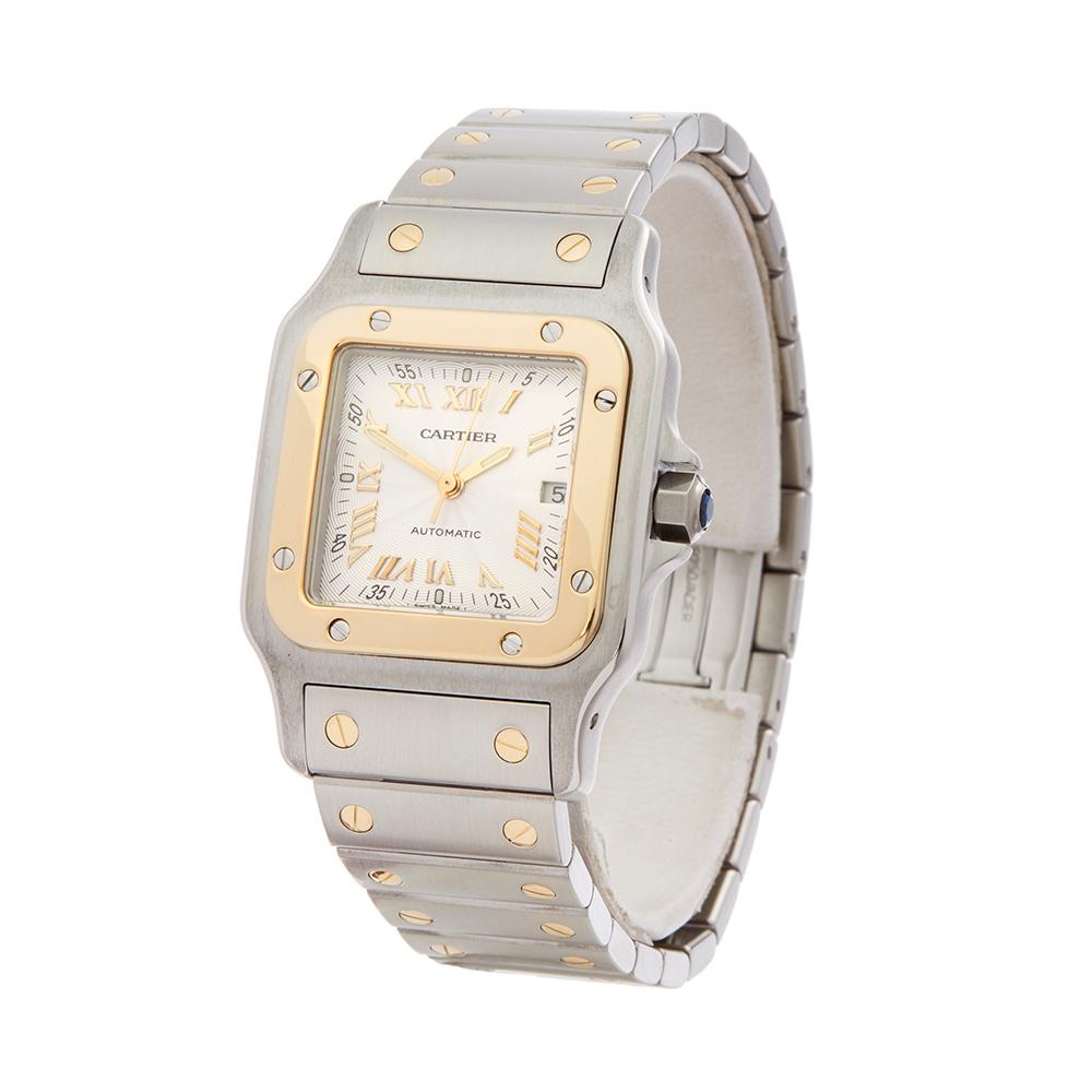 1999 Cartier Santos Galbee Steel & Yellow Gold W20041C4 Wristwatch In Excellent Condition In Bishops Stortford, Hertfordshire