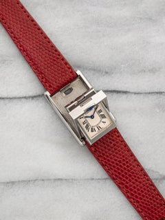 1999 Cartier Tank Basculante 2386 Acier inoxydable Blanc Cadran romain Quartz 22 mm