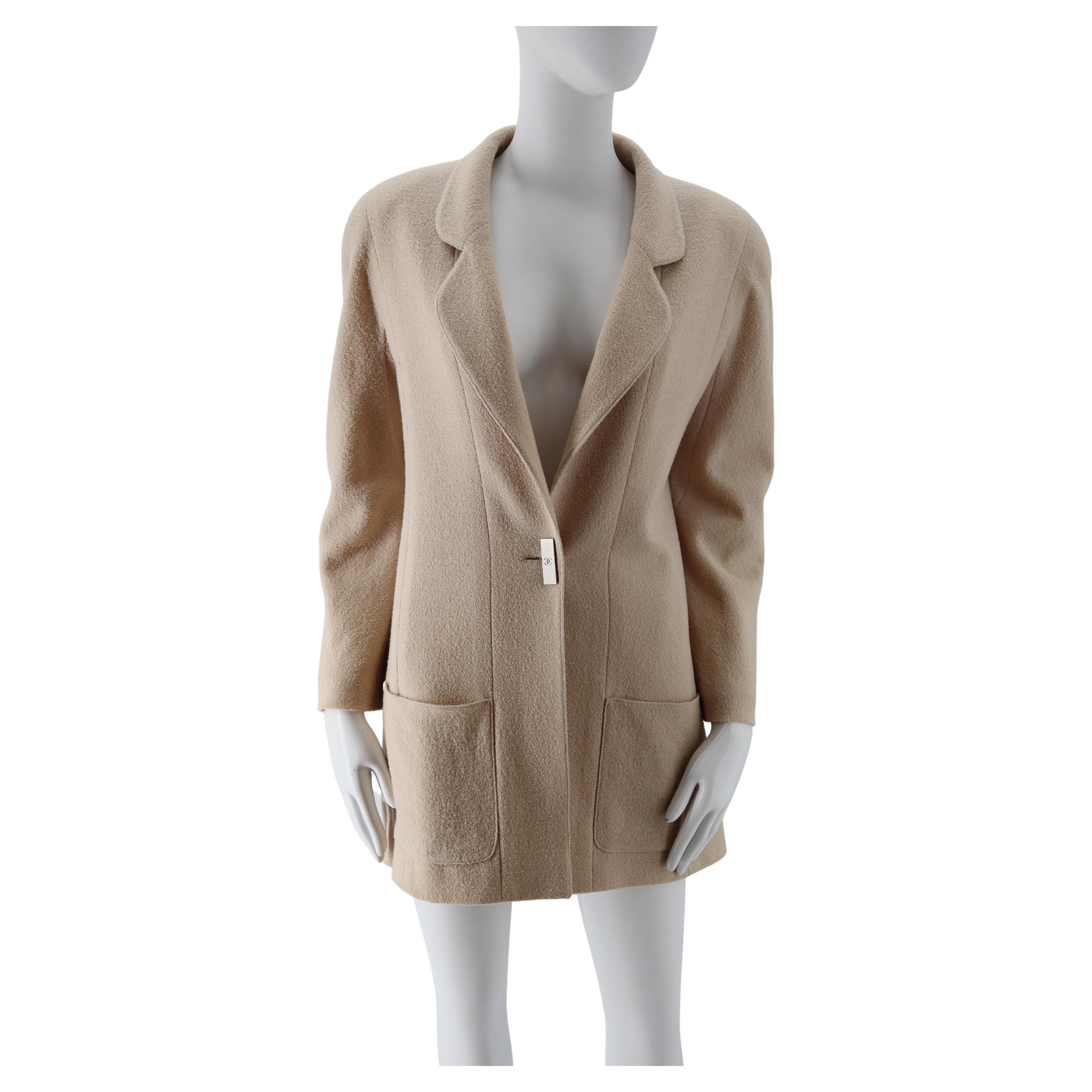 Rare Chanel Ivory Tweed Jacket at 1stDibs chanel beige tweed jacket, ivory tweed blazer