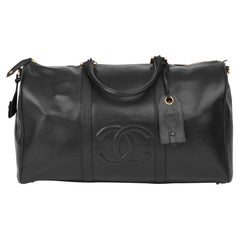 1999 Chanel Black Caviar Leather Retro Boston 50