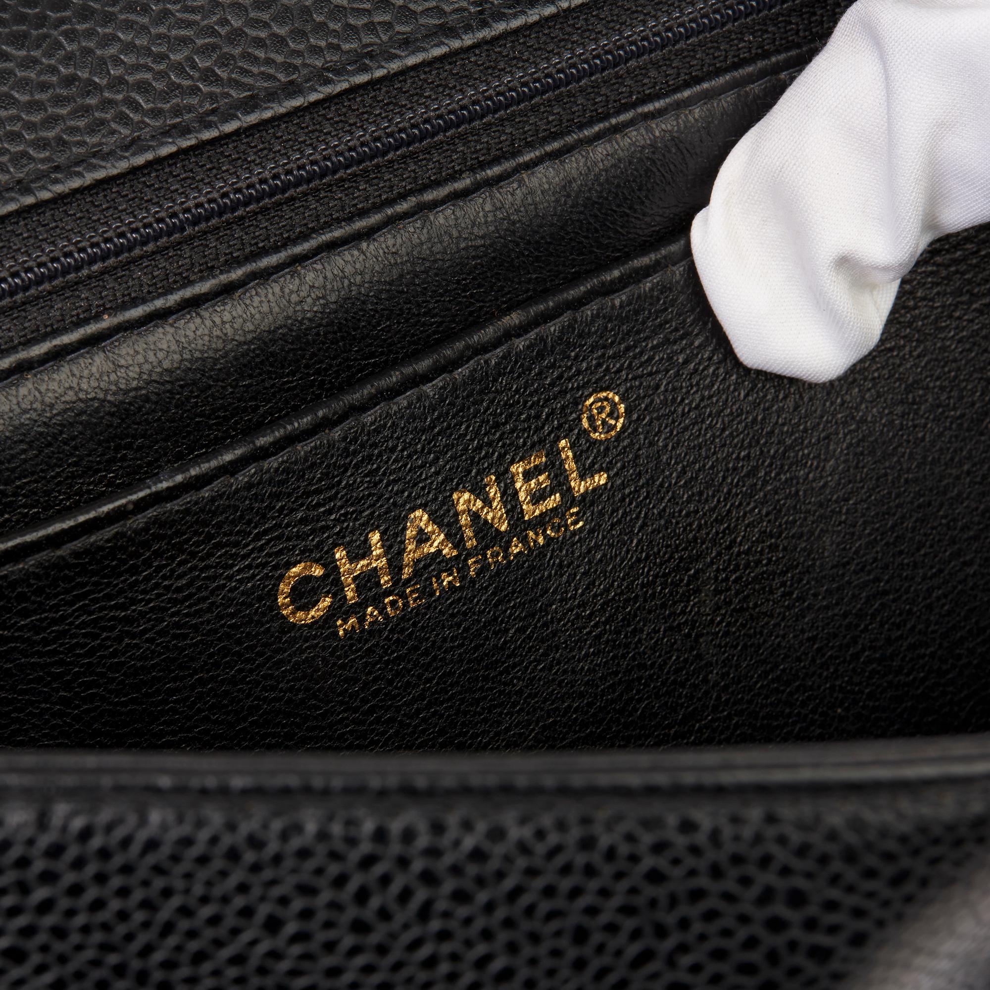 1999 Chanel Black Caviar Leather Vintage Classic Kelly 5