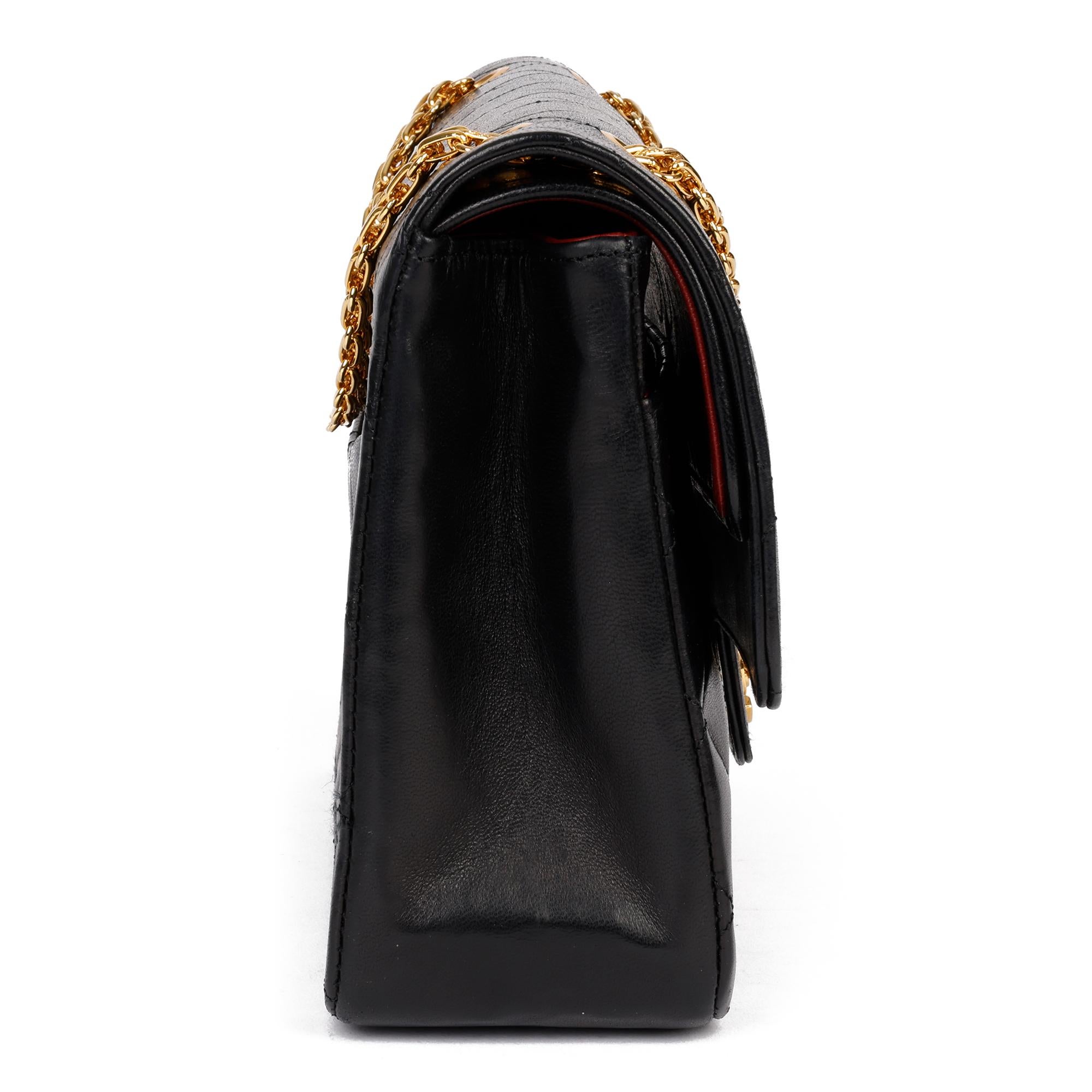 1999 Chanel Schwarz gesteppt Lammfell Leder Vintage Classic Double Flap Bag im Zustand „Hervorragend“ in Bishop's Stortford, Hertfordshire