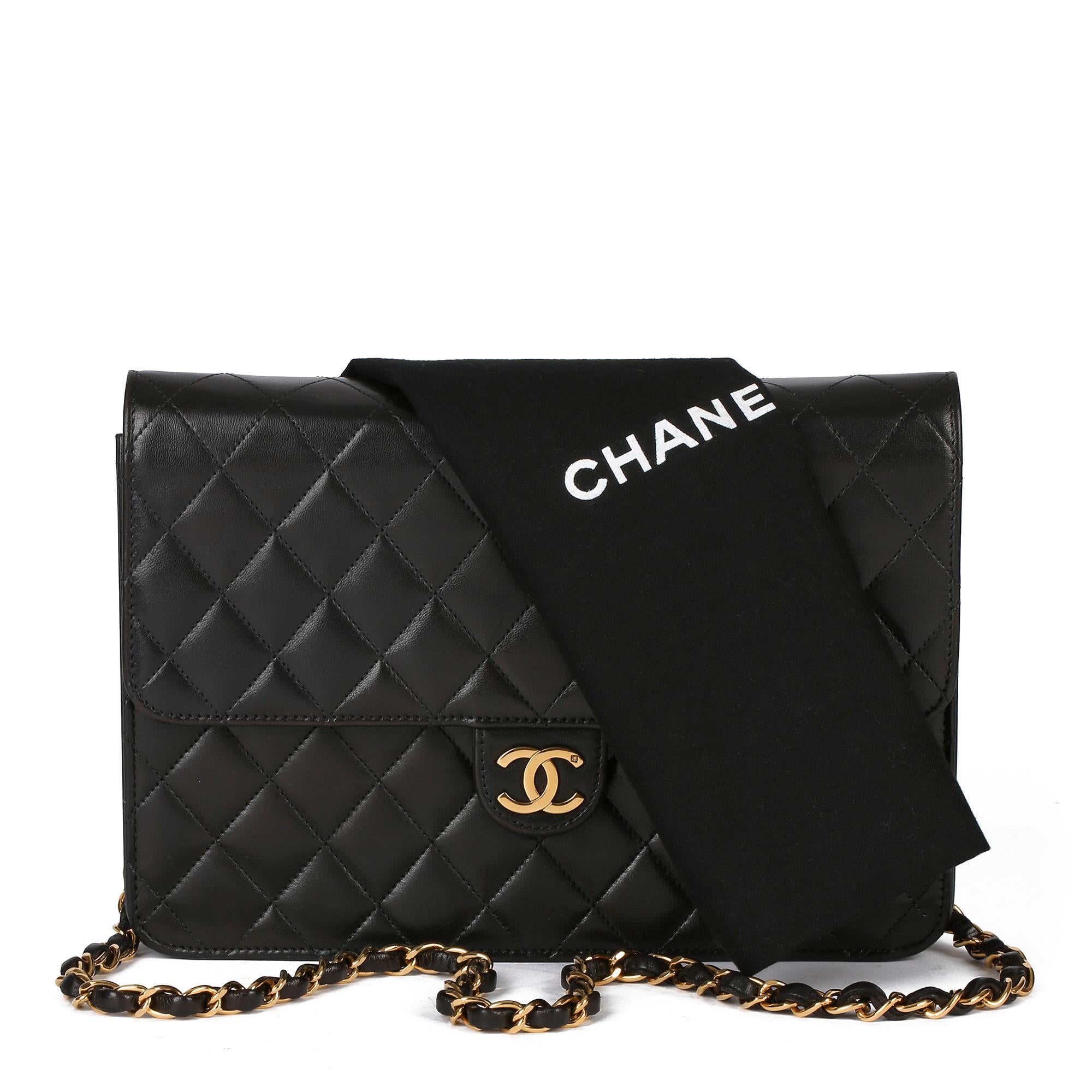 1999 Chanel Black Quilted Lambskin Vintage Medium Classic Single Flap Bag  8