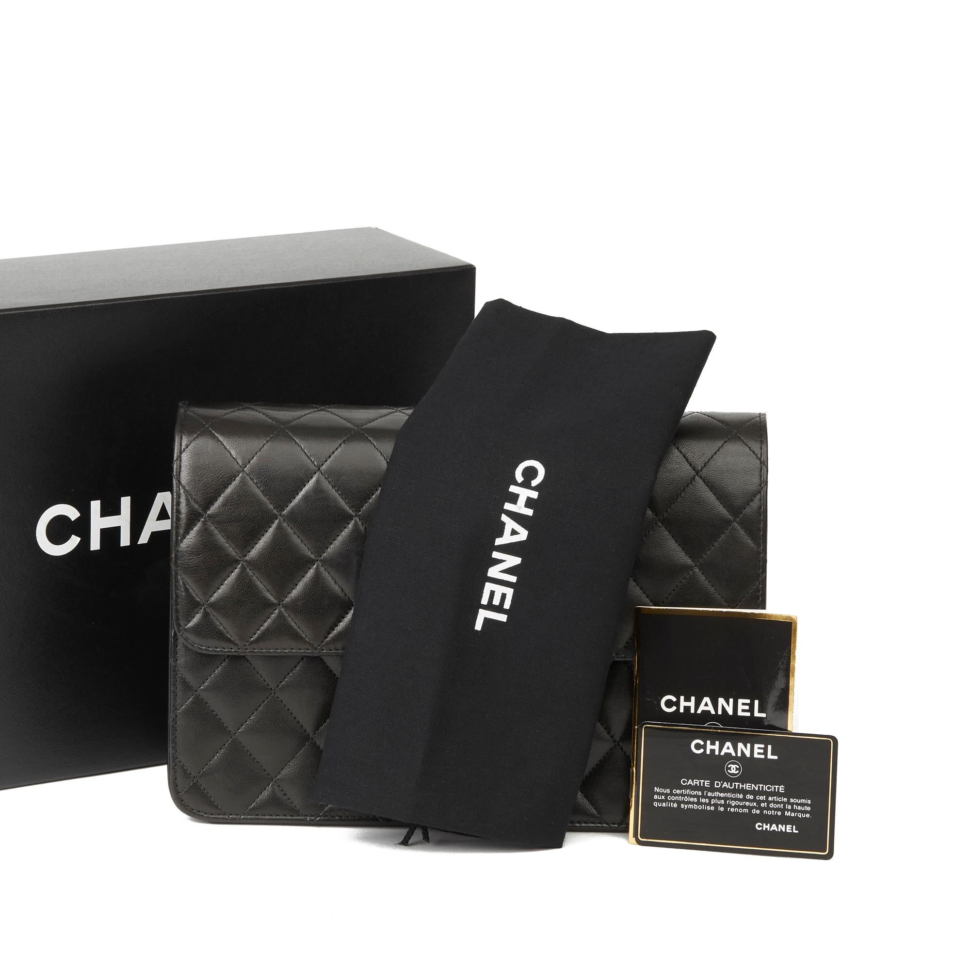 1999 Chanel Black Quilted Lambskin Vintage Medium Classic Single Flap Bag  8