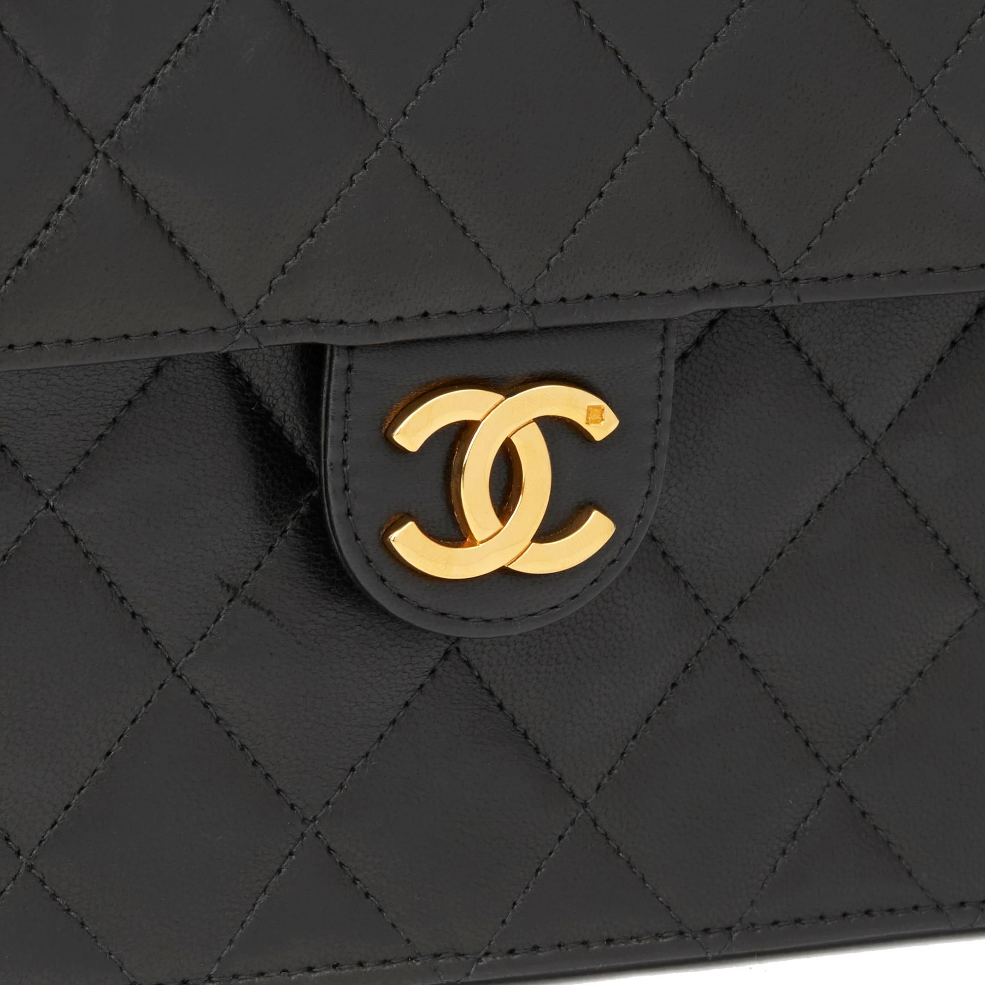 1999 Chanel Black Quilted Lambskin Vintage Medium Classic Single Flap Bag  3
