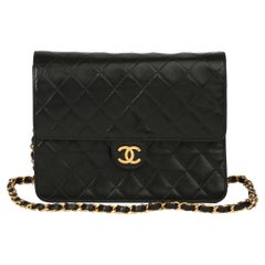 1999 Chanel Black Quilted Lambskin Vintage Small Classic Single Flap Bag