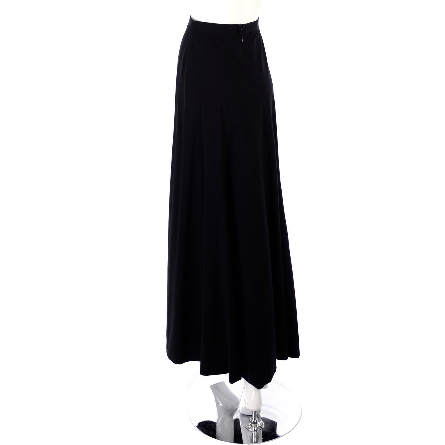 1999 Chanel Boutique Black Long Skirt Size 36 2