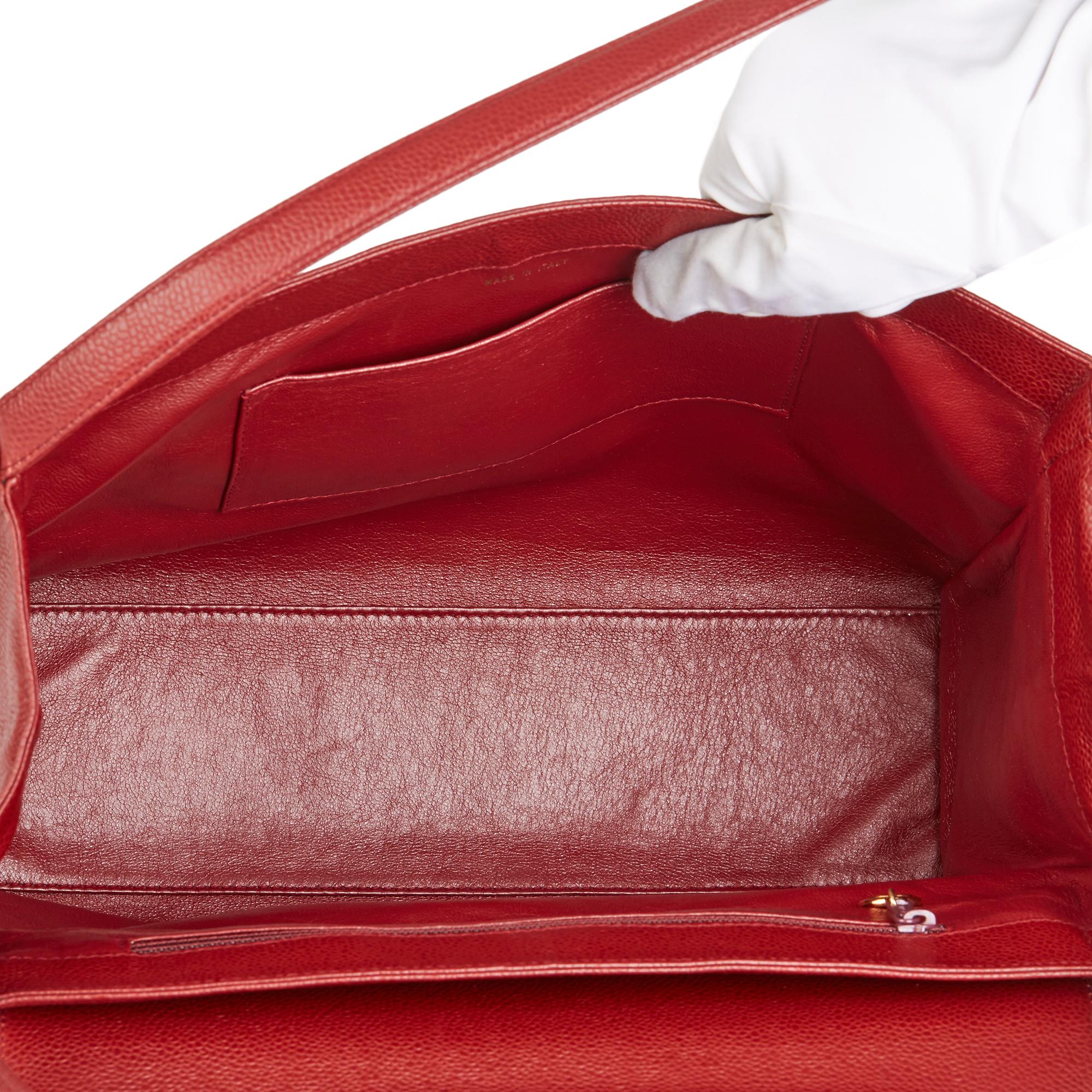 1999 Chanel Burgundy Caviar Leather Vintage Classic Shoulder Bag 6