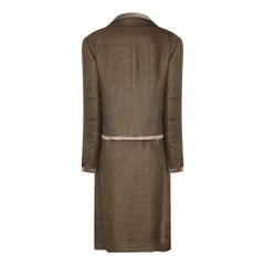 1999 Chanel Green Brown Tweed and Silk Three Piece Suit