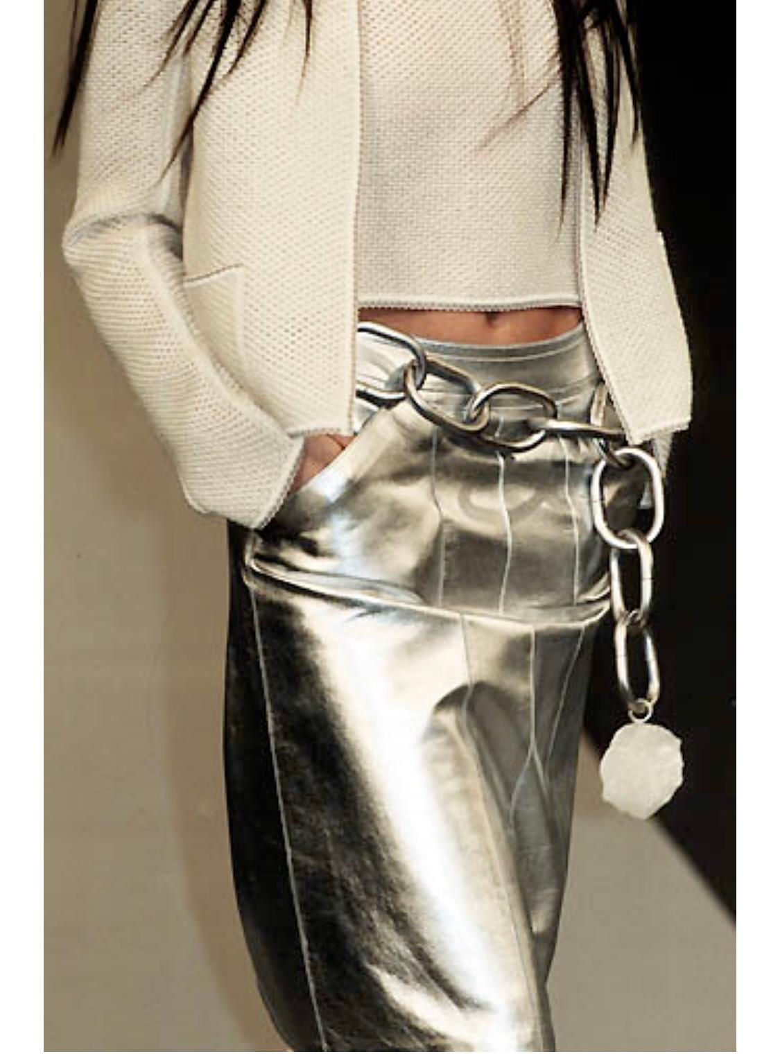 lambskin leather pencil skirt