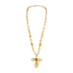 1999 Chanel Topaz and Quartz Beaded Resin Necklace