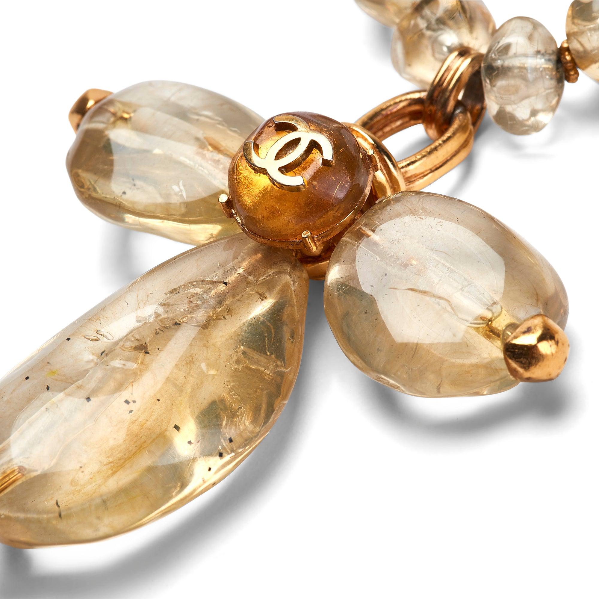 1999 Chanel - Collier en résine avec perles de topaze et de quartz Bon état - En vente à London, GB