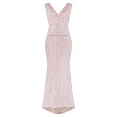 1999 Chloe Runway Documented Pink Jacquard Low-Back Gown