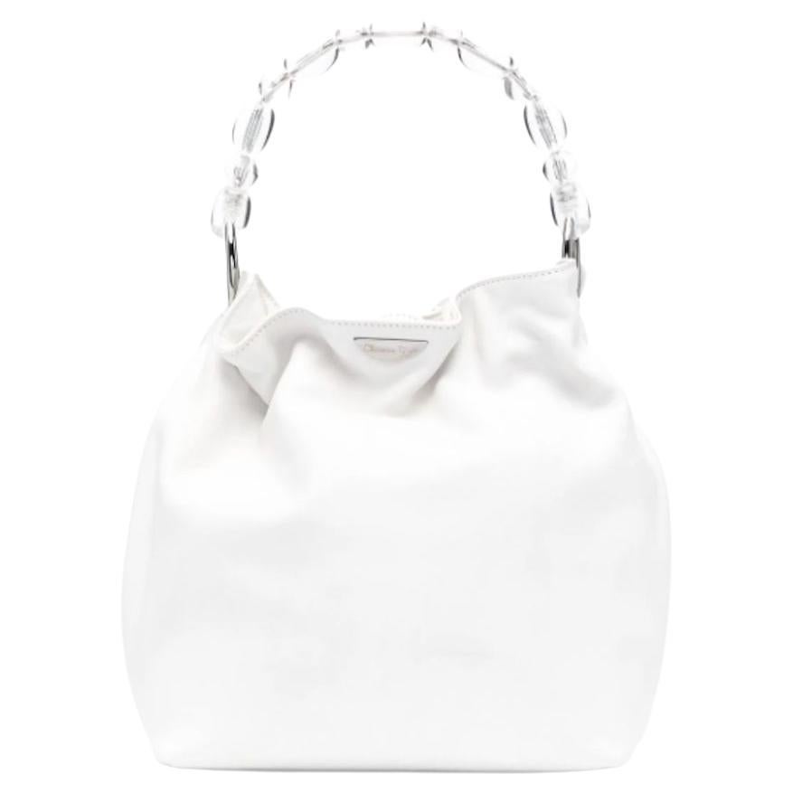 1999 Christian Dior White Leather Malice Perla Bag 