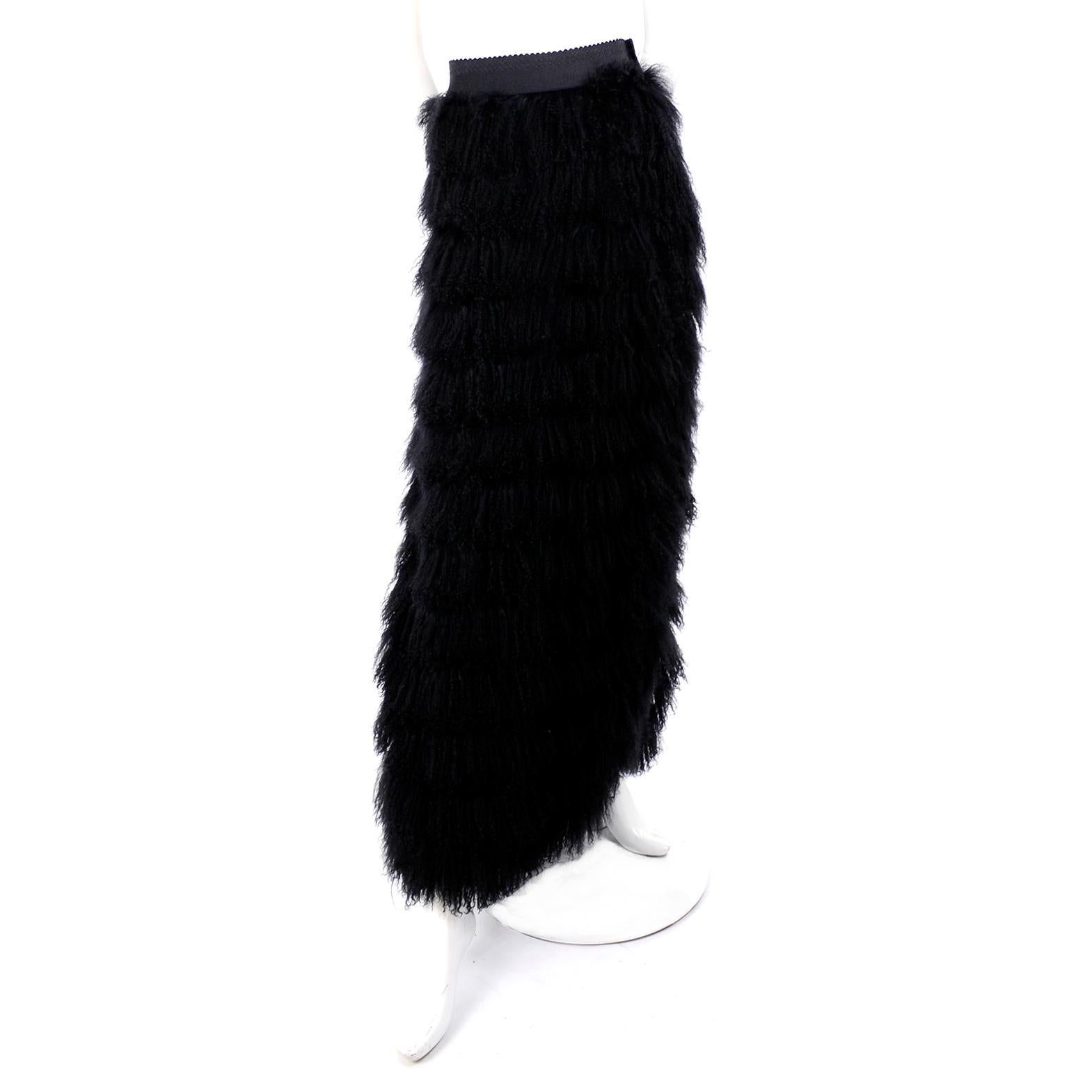 black fur skirt