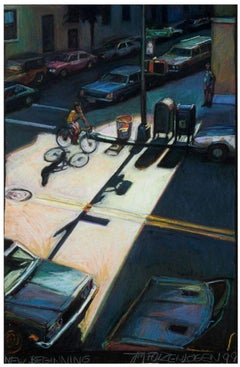 1999 Framed Pastel of New York Street Scene, Tim Folzenlogen