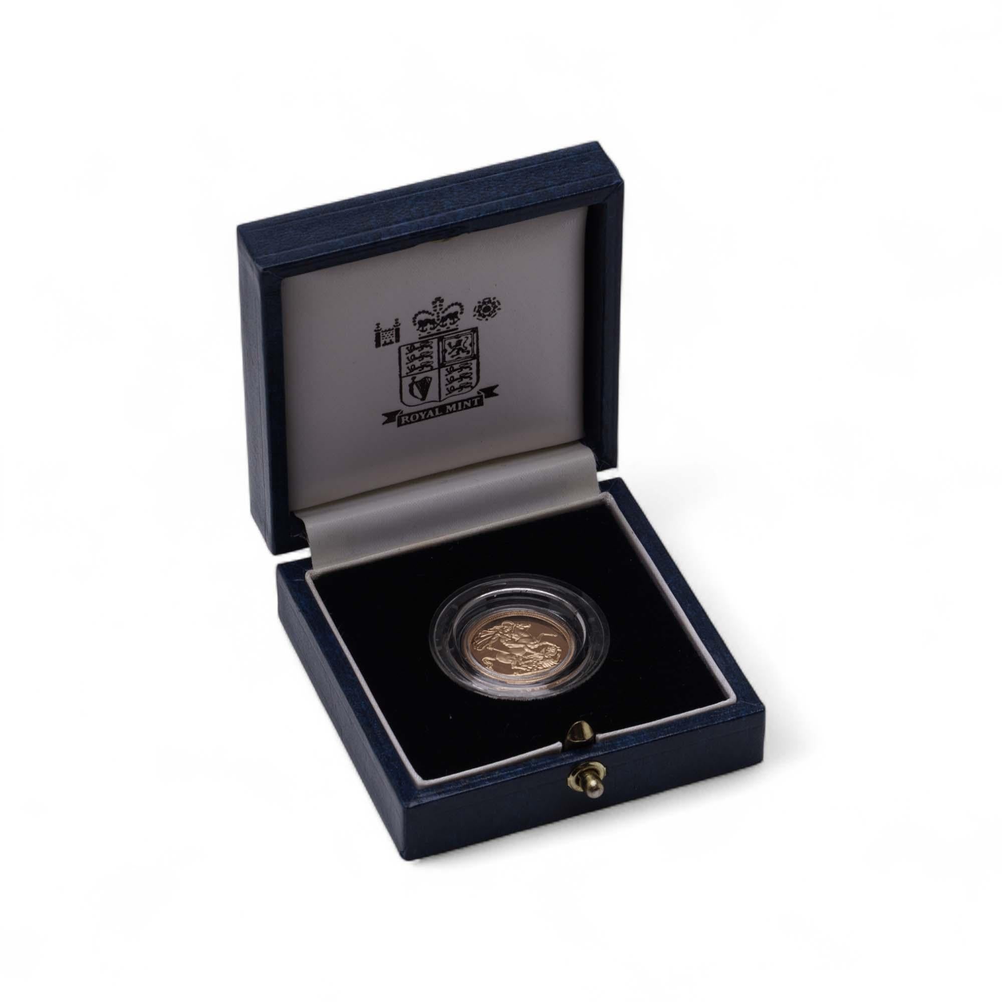 1999 Gold Proof Half Sovereign – Royal Mint Boxed with Certificate (COA) For Sale 1