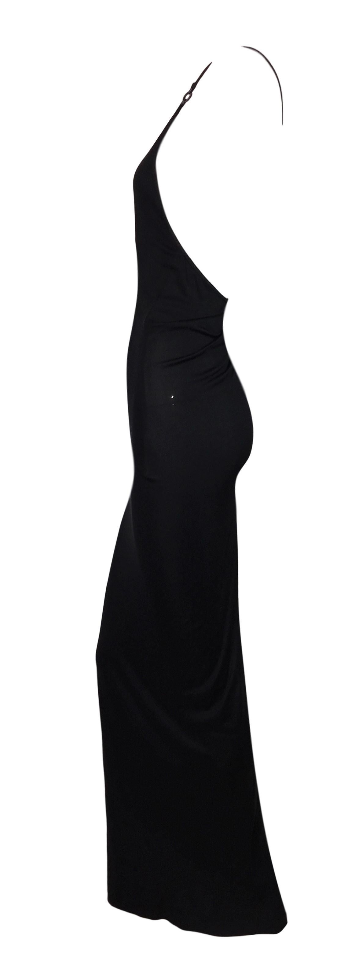 1999 Gucci by Tom Ford Black Bodycon Column Gown Dress In Good Condition In Yukon, OK