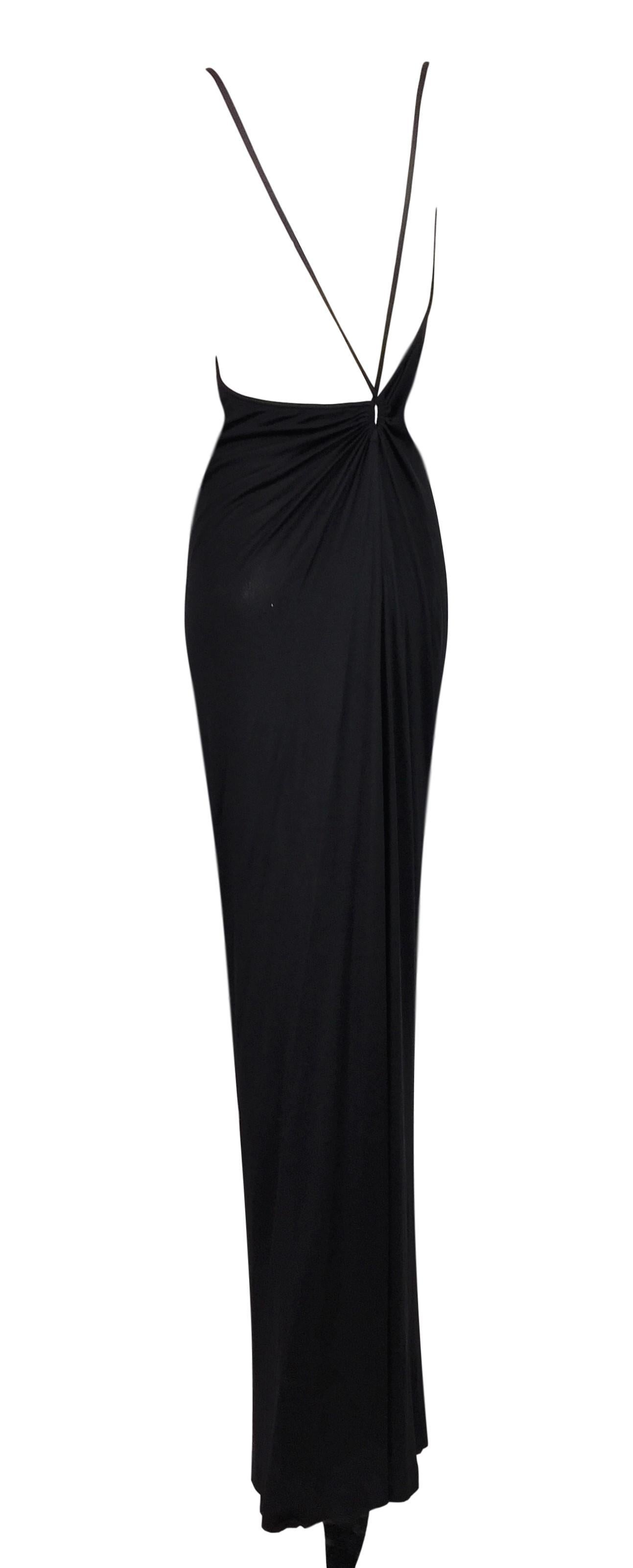 Women's 1999 Gucci by Tom Ford Black Bodycon Column Gown Dress