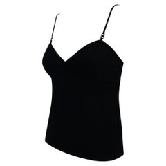 1999 Gucci by Tom Ford Black Knit Metal Accent Tank Top (L)