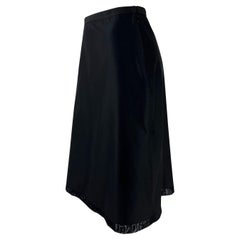 1999 Gucci by Tom Ford Black Nylon Mesh Trim Skirt