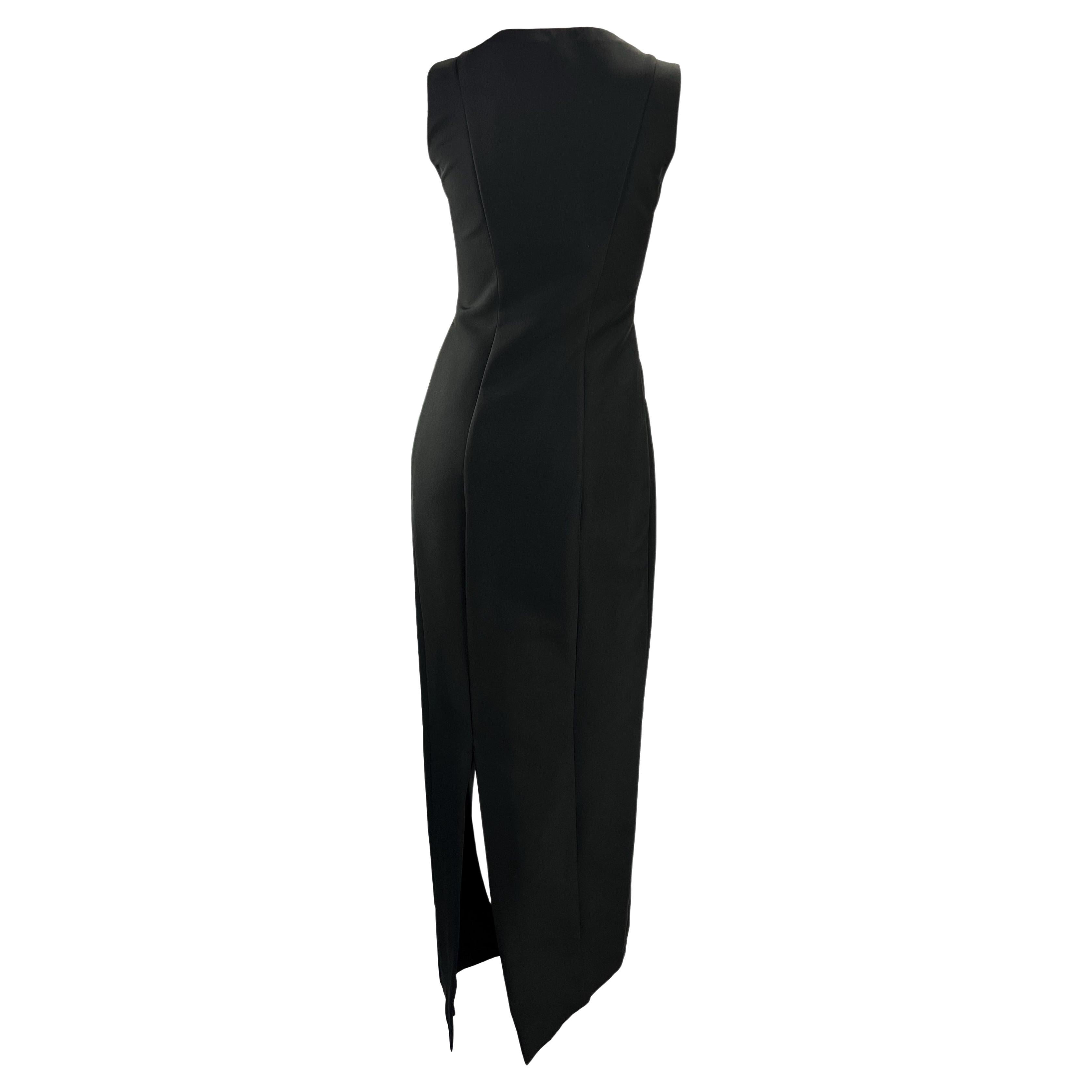 1999 Gucci by Tom Ford Black Silk Blend Sleeveless Column Gown In Excellent Condition For Sale In West Hollywood, CA