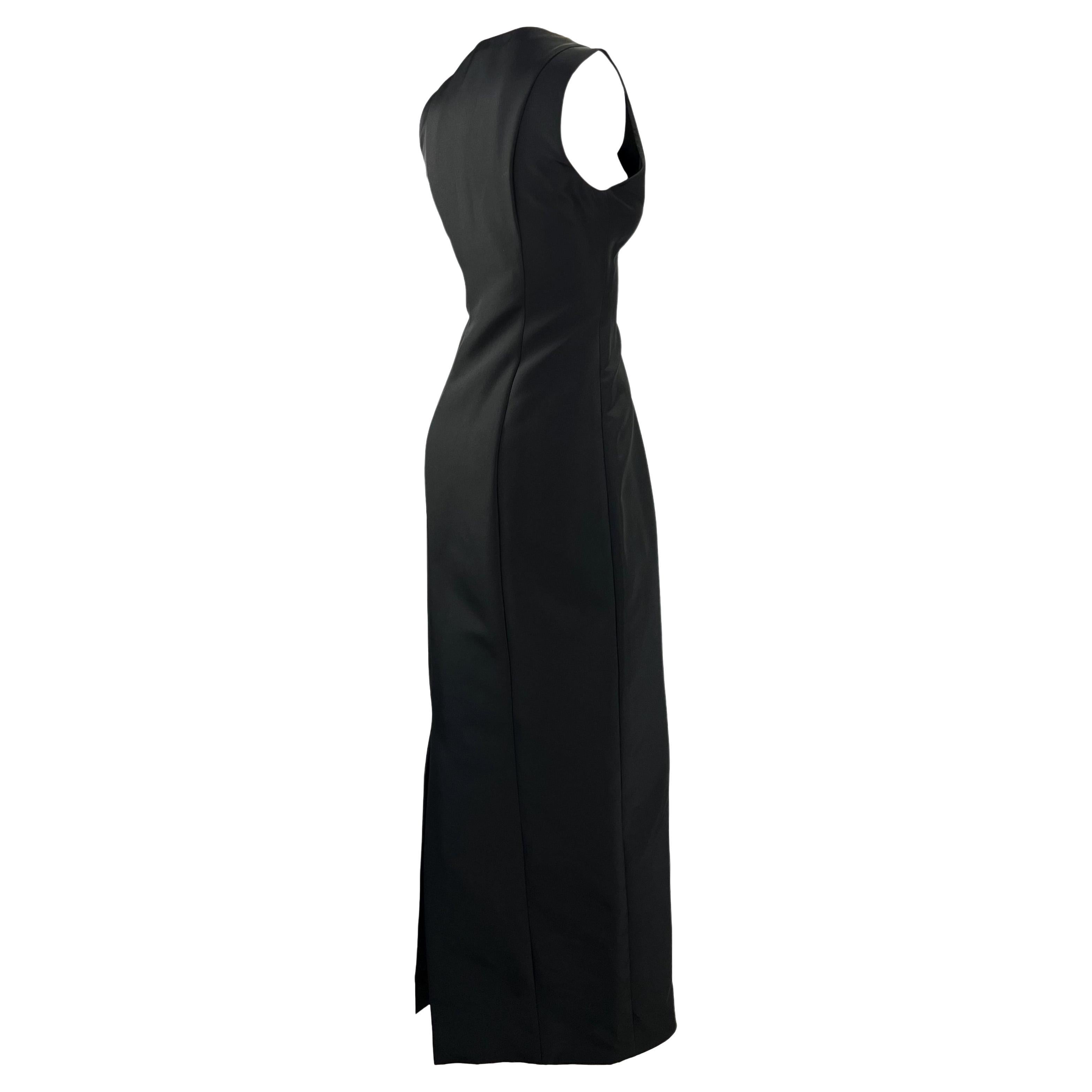 Women's 1999 Gucci by Tom Ford Black Silk Blend Sleeveless Column Gown For Sale