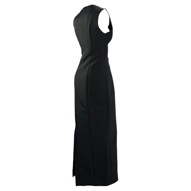 1999 Gucci by Tom Ford Black Silk Blend Sleeveless Column Gown  For Sale 1