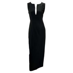 1999 Gucci by Tom Ford Black Silk Blend Sleeveless Column Gown 