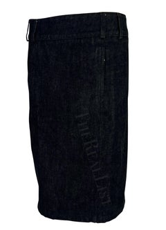 1999 Gucci by Tom Ford Dark Denim Zipper Skirt
