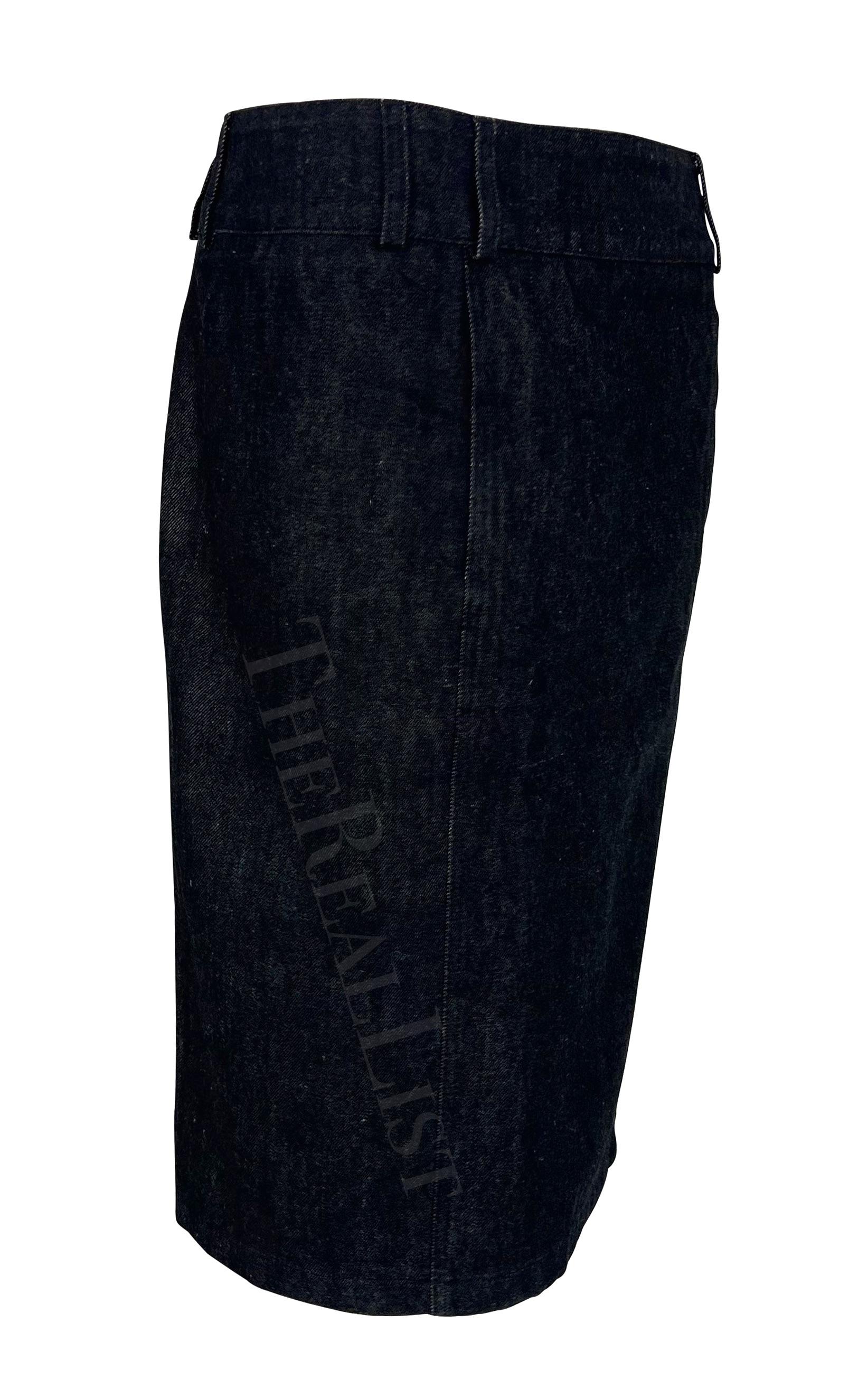 1999 Gucci by Tom Ford Dark Denim Zipper Skirt For Sale 1