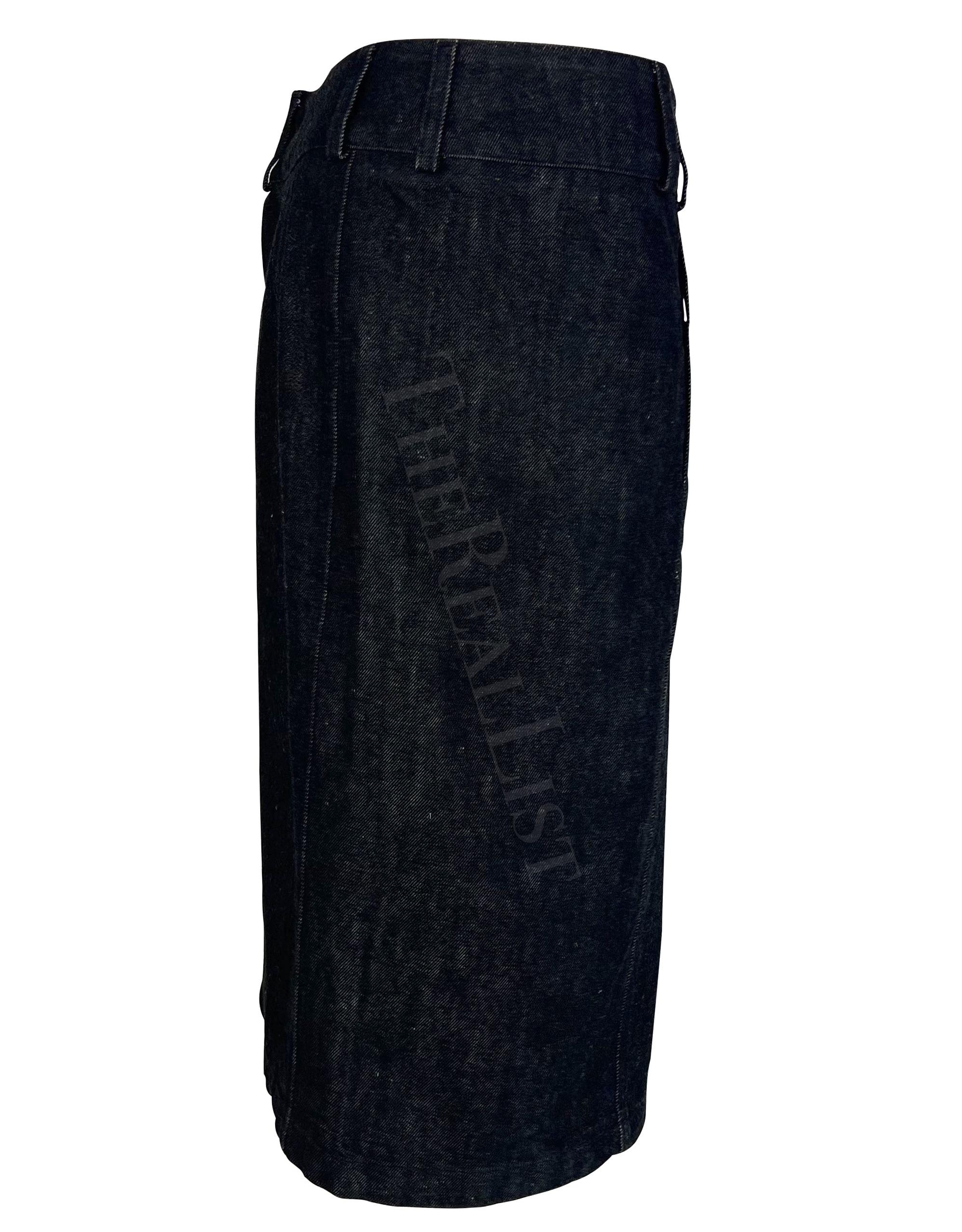 1999 Gucci by Tom Ford Dark Denim Zipper Skirt For Sale 3
