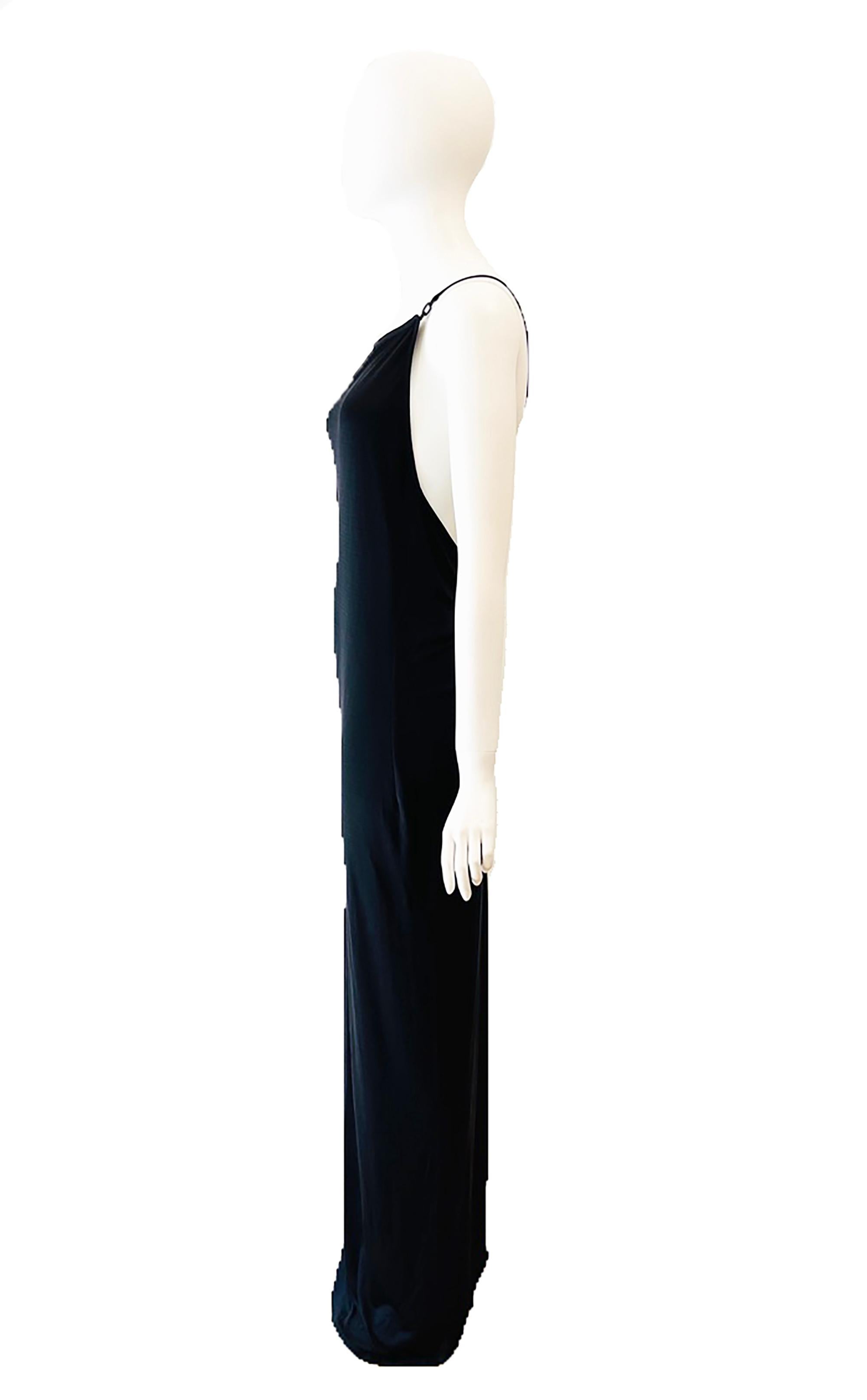 1999 Gucci by Tom Ford Low Back Black Gown  1
